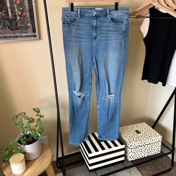 PAIGE Denim Stella Straight Jeans Distressed Size 33 - Picture 2 of 14